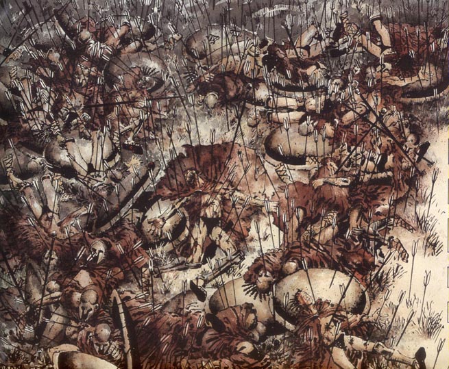 La mort des 300 dans la bande dessine